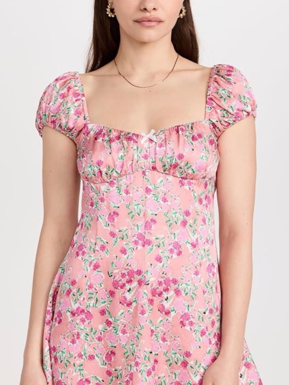 For Love & Lemons Pink Floral Mini Dress